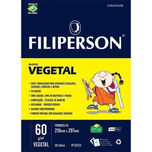 Papel Vegetal A3 60g 50 Folhas Filiperson