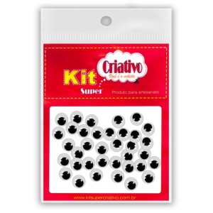 Olhos Móveis 07mm c/40 Kit Super Criativo