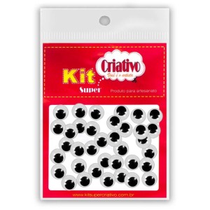 Olhos Móveis 10mm c/40 Kit Super Criativo