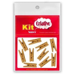 Mini Pregador 25mm - Ouro c/10 Kit Super Criativo