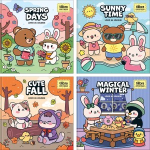 Livro de Colorir Cute & Relax - Seasons Tilibra