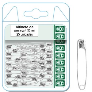 Alfinete de Segurança 55mm Niquelado c/25 ACC