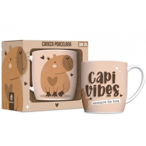 Caneca Porcelana Urban 300ml - Capivara - Capivibes 2 Brasfoot