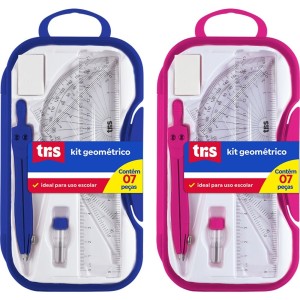 Kit Geométrico Escolar 7 Peças Tris