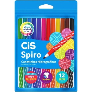 Canetinha Hidrográfica 12 Cores Spiro CiS