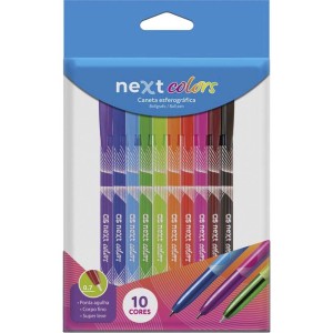 Caneta Esferográfica 0.7mm Next Colors - 10 Cores CiS