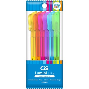 Marca Texto Lumini Lite - 6 Cores Neon CiS