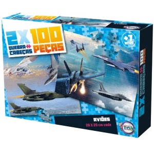 Quebra-Cabeça - Aviões 100 Peças 12063 Toia Brinquedos