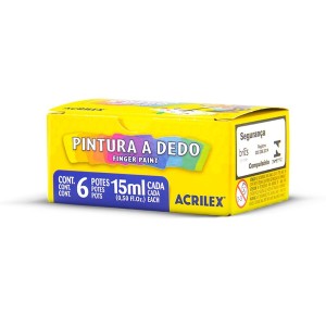 Pintura a Dedo 6 Cores 15ml Acrilex