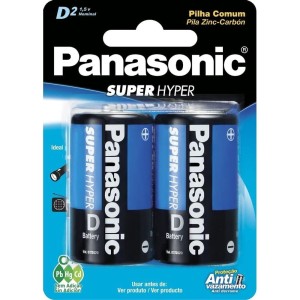Pilha Grande D - Cartela com 2 Pilhas Panasonic
