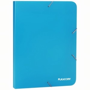 Pasta com Elástico 1/2 Ofício 20mm Neon Azul A020N-AZ Plascony