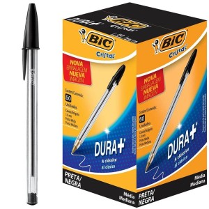 Caneta Esferográfica 1.0mm Cristal Preta c/50 Bic