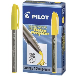 Caneta Retroprojetor 2.0mm - Amarela c/12 Pilot
