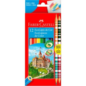 Lápis de Cor 10 Cores + 2 Bicolor Faber Castell