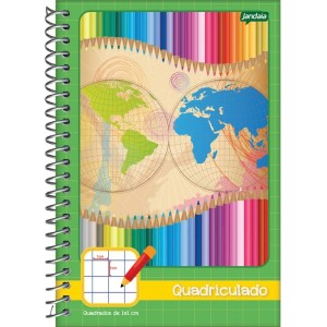 Caderno Quadriculado 1/4 1x1cm 96fls Jandaia